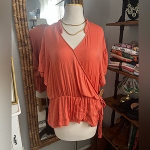 Andrew Marc Blouse, Coral (SIZE L)